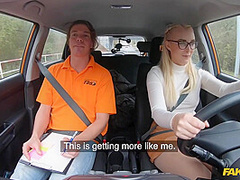 Blond Hair Babe Learner With P