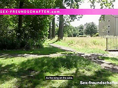 German Babe Is Wearing Glasses While Giving Blowjobs To