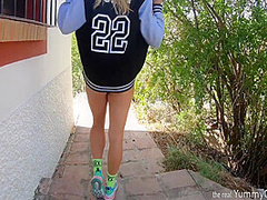 Cute Cheerleader Happily Milking 3 Loads Of Cum On Her Tits And Is Really Happy 12 Min