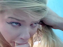 Petite Blonde Sucks Cock On Outdoor Picnic
