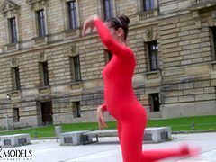 Flexible Statue In Front Of The Court - Watch4Fetish