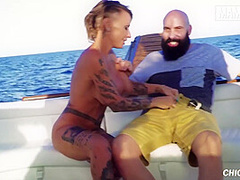 Gina Snake And Max Cortes - Big Ass Slut Outdoor Drilling On A Boat