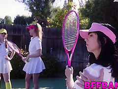 Brunette Tennis Babes Fed Jizz Pov After Hardcore Foursome