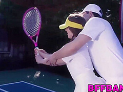 Brunette Tennis Babes Fed Jizz Pov After Hardcore Foursome