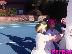 Brunette Tennis Babes Fed Jizz Pov After Hardcore Foursome