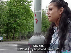 Babe4cash accepts POV outdoor public fuck after casting