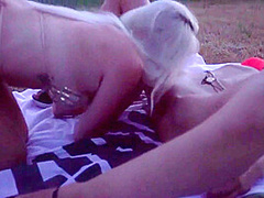 2 Blondes Picknicking Turns To Big Dicknicking