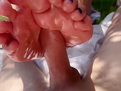 Massage Turns To Footjob