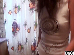 Naughty Hot Brunette Teen Chick Licking Twats In Kitchen - Www.sexxycamz 8 Min