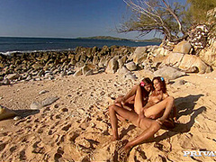 And Sahara Have A Threesome With A Guy On A With Leann A And Bea C