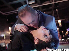 At A Stylish Strip Club She Sucks And Fucks A Baseball Bat! Nacho Stuffs Four Fingers In Her Pussy