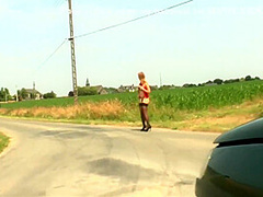 French Black Stockings Slut Wants To Fuck Big Cock Outdoor