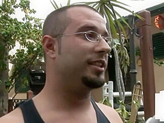 Smallcock guy gets ***HJ outdoor by femdom teens