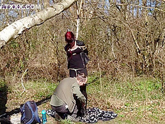 Shibari Suspended Girl Bound In A Public Forest!