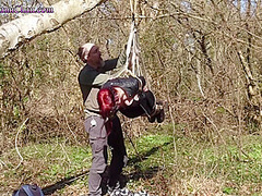 Shibari Suspended Girl Bound In A Public Forest!