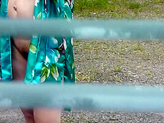 Milf Naked In Public. Voyeur. Frinas Husband Peeps In Window Like In House Yard Her Pregnant Sister Dries Clothes In Bathrobe No Bra And Panties. Public Nudity. Outdoors Pov 11 Min