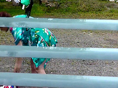 Milf Naked In Public. Voyeur. Frinas Husband Peeps In Window Like In House Yard Her Pregnant Sister Dries Clothes In Bathrobe No Bra And Panties. Public Nudity. Outdoors Pov 11 Min