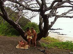 Mandy Saxo - Has A Threesome On A Tropical Island With