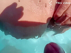 In The Swimming Pool With Cum On Ass
