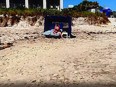 Blonde Babe Fucking On Public Beach With Kelley Cabbana