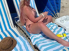 Blonde Babe Fucking On Public Beach With Kelley Cabbana