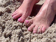 Blonde Babe Fucking On Public Beach With Kelley Cabbana