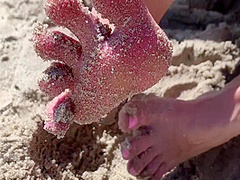 Blonde Babe Fucking On Public Beach With Kelley Cabbana