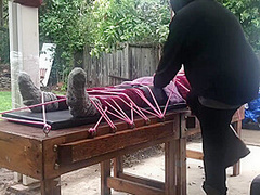 Wool Mohair Layers Of Sweaters On A Bondage Table