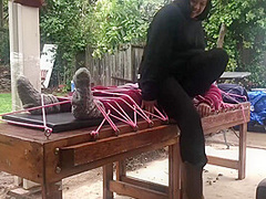 Wool Mohair Layers Of Sweaters On A Bondage Table
