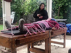 Wool Mohair Layers Of Sweaters On A Bondage Table