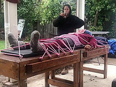 Wool Mohair Layers Of Sweaters On A Bondage Table