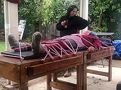 Wool Mohair Layers Of Sweaters On A Bondage Table