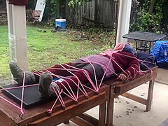 Wool Mohair Layers Of Sweaters On A Bondage Table