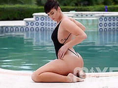 Zahra Elise In A Black Swimsuit Thong Outdoor Sexy Photosho