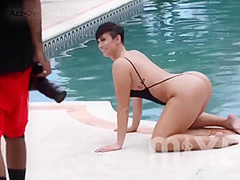 Zahra Elise In A Black Swimsuit Thong Outdoor Sexy Photosho
