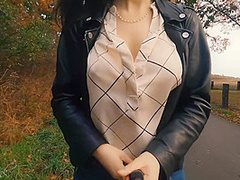 Boobwalk: Nearly Caught Twice Tits Out Diamond Pattern Blouse