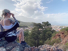 Blonde Blowjob Dick And Cum In Mouth In The Mountains