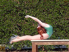 Girl In A Green Bodysuit Suit - Watch4Fetish