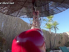 Red Latex Dress Pole Strapado