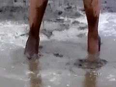 Charm Of Sodden Pantyhose High-heels