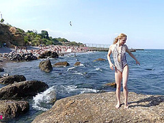 Flexible Beauty On The Beach - Watch4Fetish