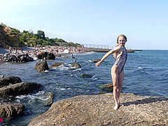 Flexible Beauty On The Beach - Watch4Fetish