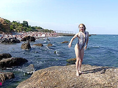 Flexible Beauty On The Beach - Watch4Fetish