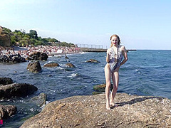 Flexible Beauty On The Beach - Watch4Fetish