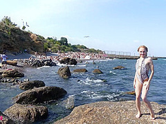 Flexible Beauty On The Beach - Watch4Fetish