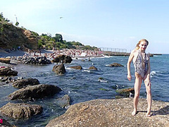 Flexible Beauty On The Beach - Watch4Fetish