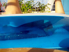 Masturbates Sucks And Fucks In The Pool Outdoor Sex. Fuck In Mouth And Pussy2 - Regina Noir