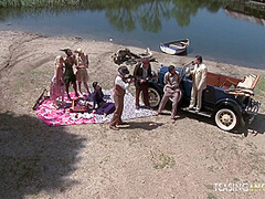 Group Of Naughty Friends Loves Fucking Together Outdoors