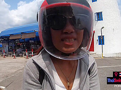 Big butt Thai amateur teen girlfriend hot sex in public in a coffee shop