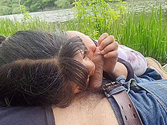 Delish Cock Being Treated And Licked Good In Hot Outdoors